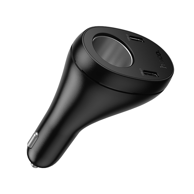 Автомобильное зарядное устройство HOCO Z61 Correct, 1xUSB + 2xUSB-C + 1 прикуриватель, 3.4A, 17W, черный фото