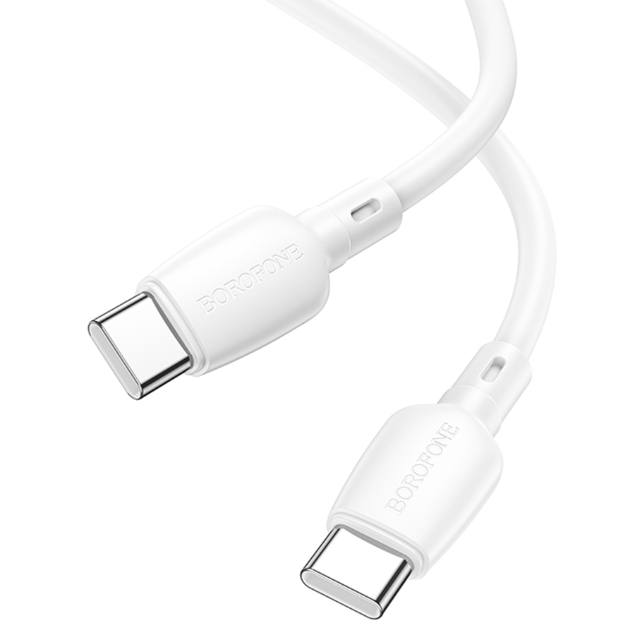 Кабель USB-C BOROFONE BX93 Super power Type-C - Type-C, 3A, 60W, 1 м, белый фото
