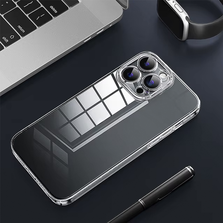 Чехол Clear Case силиконовый с защитой камеры для iPhone 12 Pro Max 6.7", прозрачный фото