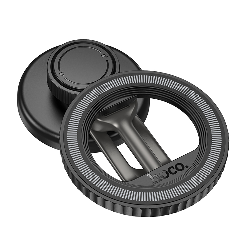 Автомобильный держатель HOCO H77 View, магнитный, на приборную панель, черный+серый металлик фото
