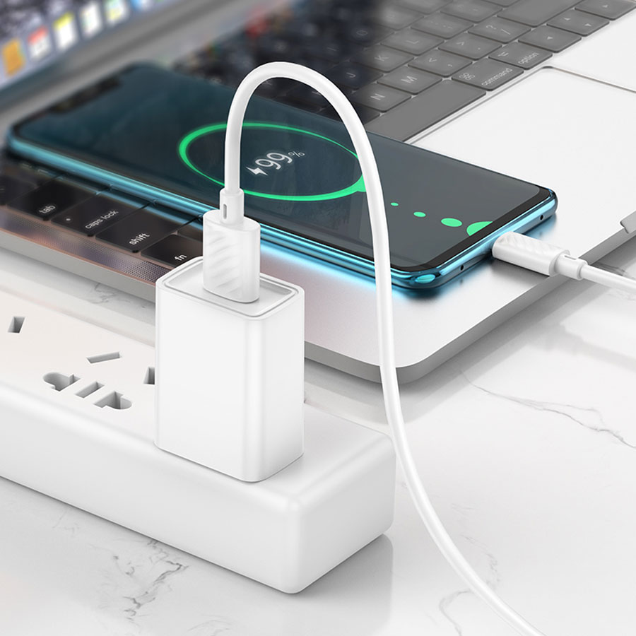 Кабель USB HOCO X88 Gratified USB - Type-C, 3A, 1 м, белый фото