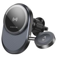 Автомобильный держатель BOROFONE BH219 Fine, магнитный с беспроводной зарядкой, 15W, на воздуховод, черный фото