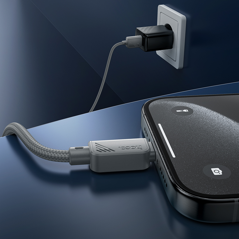 Кабель USB HOCO X113 Beneficio USB - Type-C, 3A, 1 м, серый фото