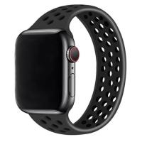 Ремешок-браслет силиконовый перфорированный Great Case Solo Loop для Apple Watch 42/44/45/49 мм, L(155мм), черный (4) фото