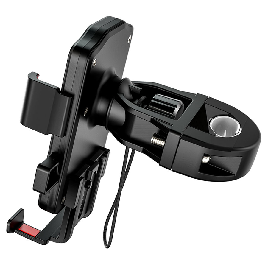 Держатель телефона для мотоцикла/велосипеда HOCO CA73 Flying, зажимной, на руль, черный+красный фото