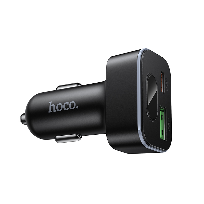 Автомобильное зарядное устройство HOCO Z63B Barry, 1xUSB + 1xUSB-C, 48W, черный фото