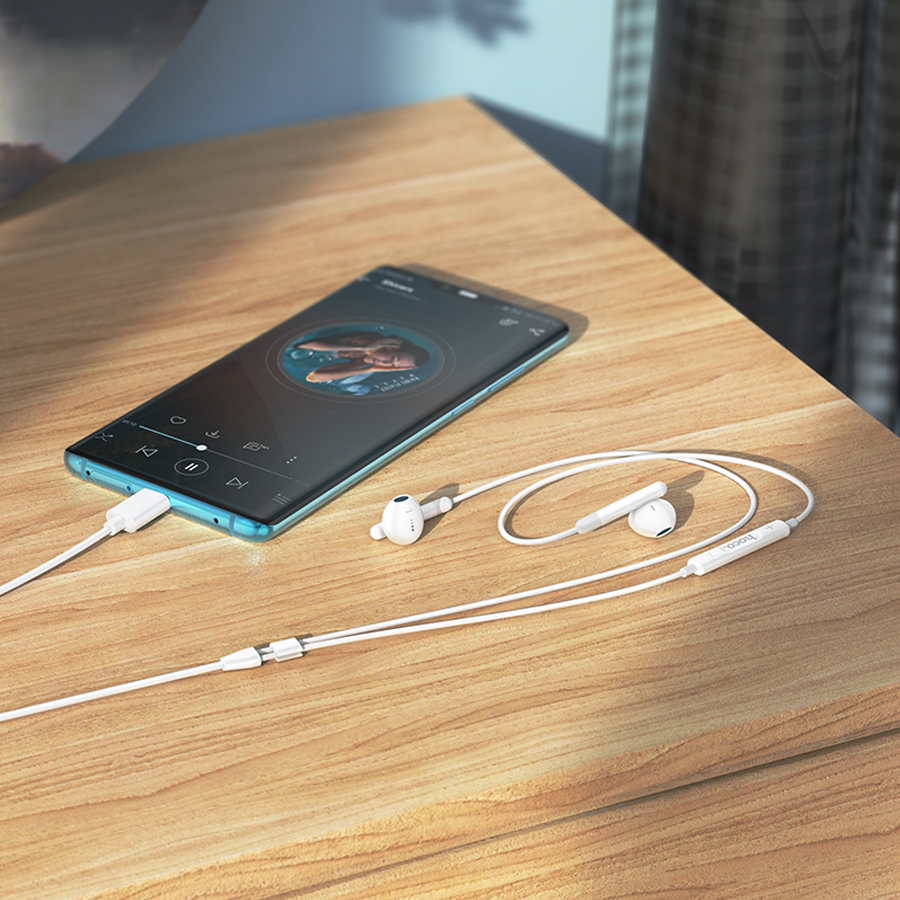 Проводные наушники HOCO M93 Wire control, Type-C, 1.2 м, белый фото