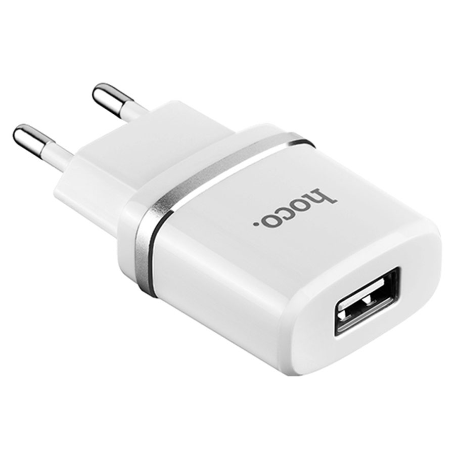 Сетевое зарядное устройство HOCO C11 Smart 1xUSB с Кабелем USB - Lightning, 1A, 5W, белый фото
