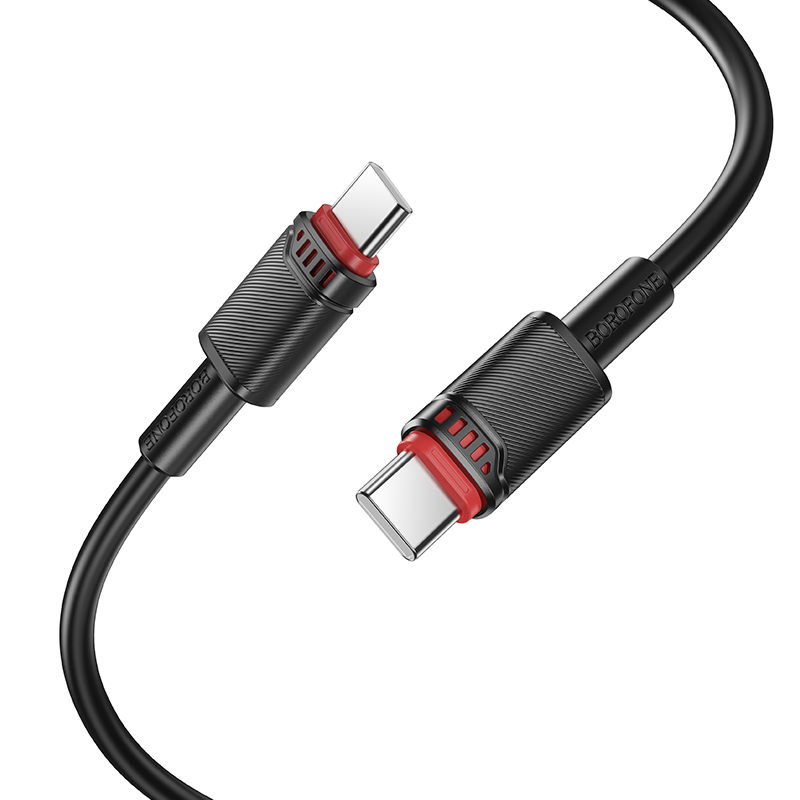 Кабель USB-C BOROFONE BX110 Beneficio Type-C - Type-C, 3A, 60W, 1 м, черный фото