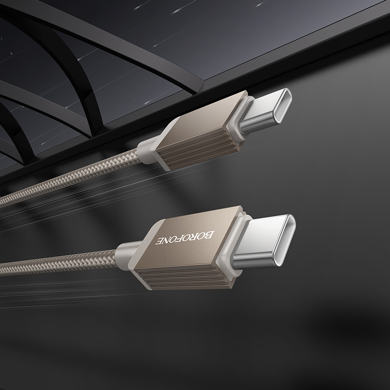 Кабель USB-C BOROFONE BX120 Placer Type-C - Type-C, 3A, 60W, 1 м, золотой фото