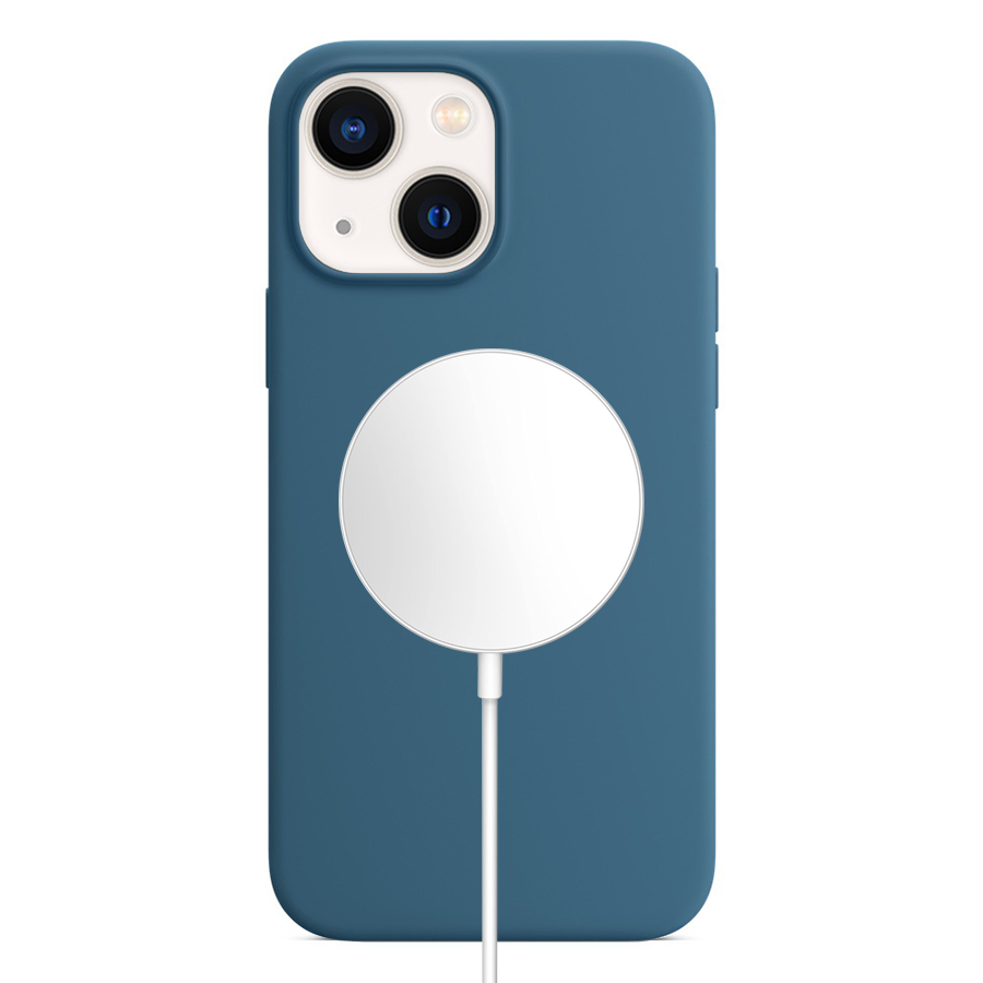 Чехол Silicone Case with MagSafe и Анимация цвета для iPhone 13 6.1", лазурный (6) фото