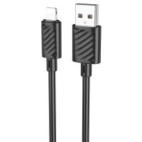 Кабель USB HOCO X88 Gratified USB - Lightning, 2.4А, 1 м, черный фото