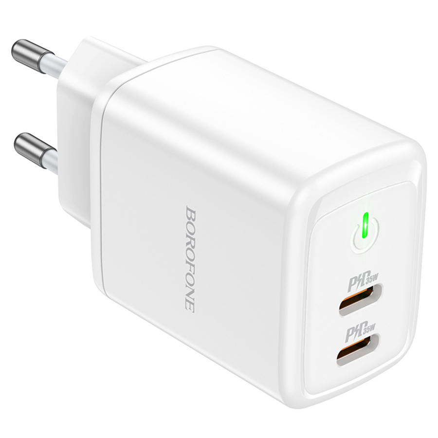 Сетевое зарядное устройство BOROFONE BN9 Reacher 2xUSB-C, 35W, белый фото