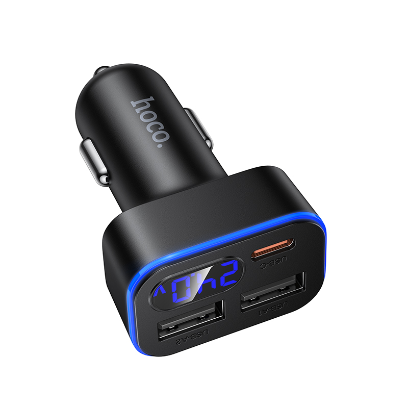 Автомобильное зарядное устройство HOCO Z63A Barry, 2xUSB + 1xUSB-C, 2.4A, 42W, черный фото