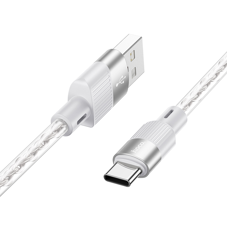 Кабель USB HOCO X99 Crystal junction USB - Type-C, 3A, 1 м, серый фото