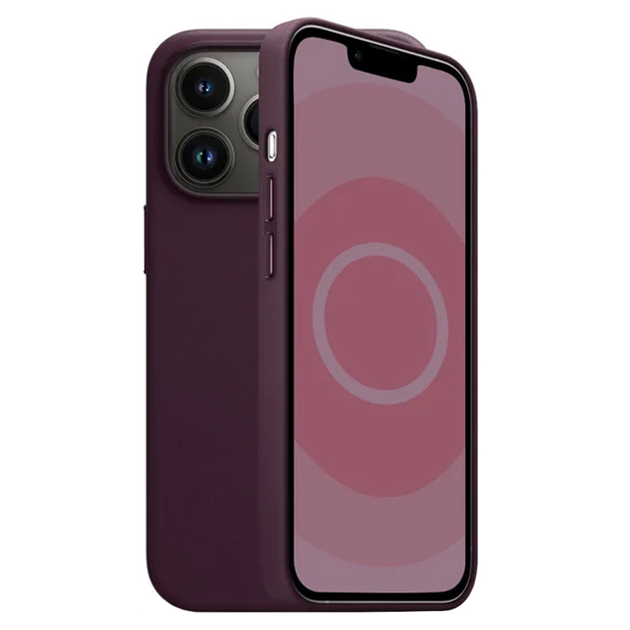 Чехол Leather Case MagSafe для iPhone 13 6.1", фиолетовый (2) фото