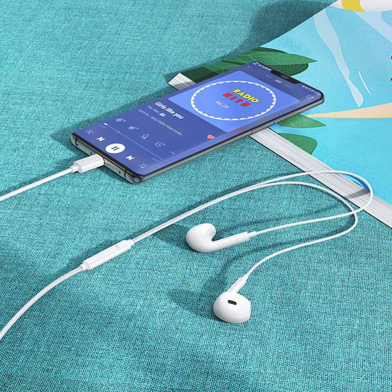 Проводные наушники BOROFONE BM100 Max Fuente, Type-C, 1.2 м, белый фото