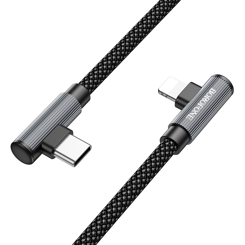 Кабель USB-C BOROFONE BU50 elbow Type-C - Lightning, 27W, 1 м, черный фото
