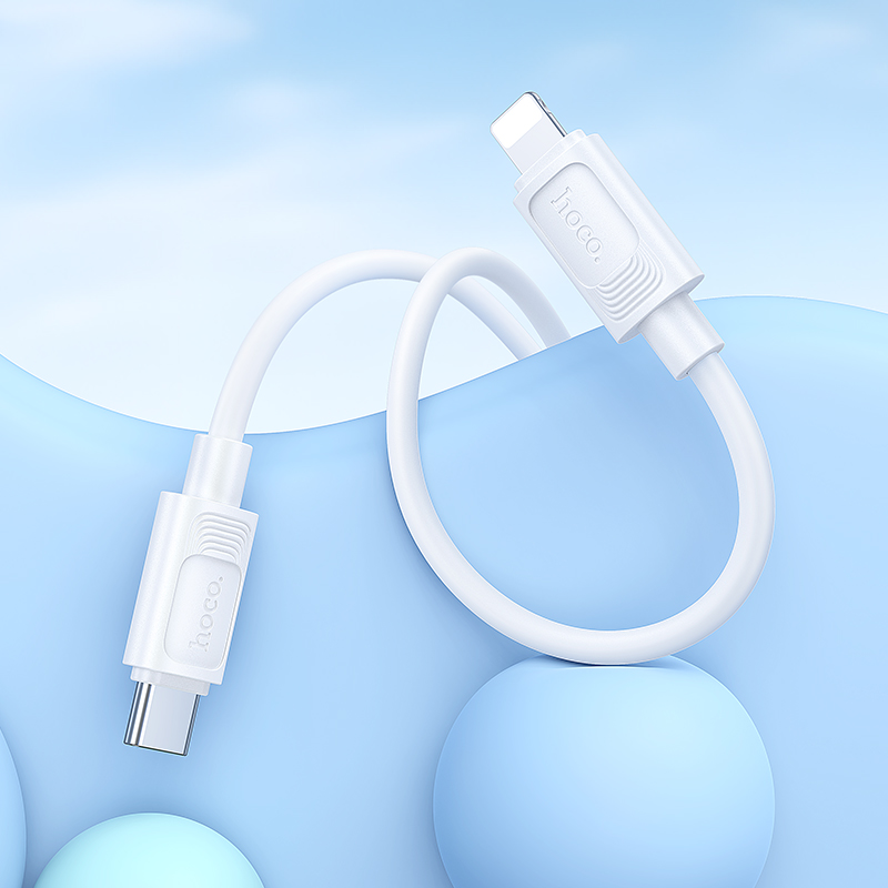 Кабель USB-C HOCO X122 Benefit Type-C - Lightning, 27W, 1 м, белый фото