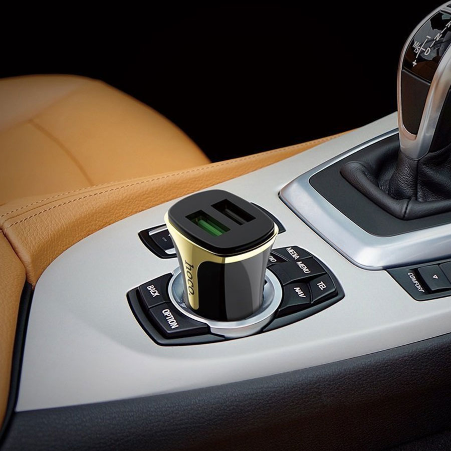 Автомобильное зарядное устройство HOCO Z31 Universe, 2xUSB с Кабелем USB - Micro, 3.4A, 18W, черный фото