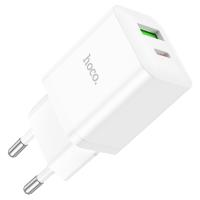 Сетевое зарядное устройство HOCO N28 Founder 1xUSB + 1xUSB-C, 20W, белый фото