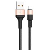 Кабель USB HOCO X26 Xpress USB - Type-C, 2А, 1 м, черный+золотой фото