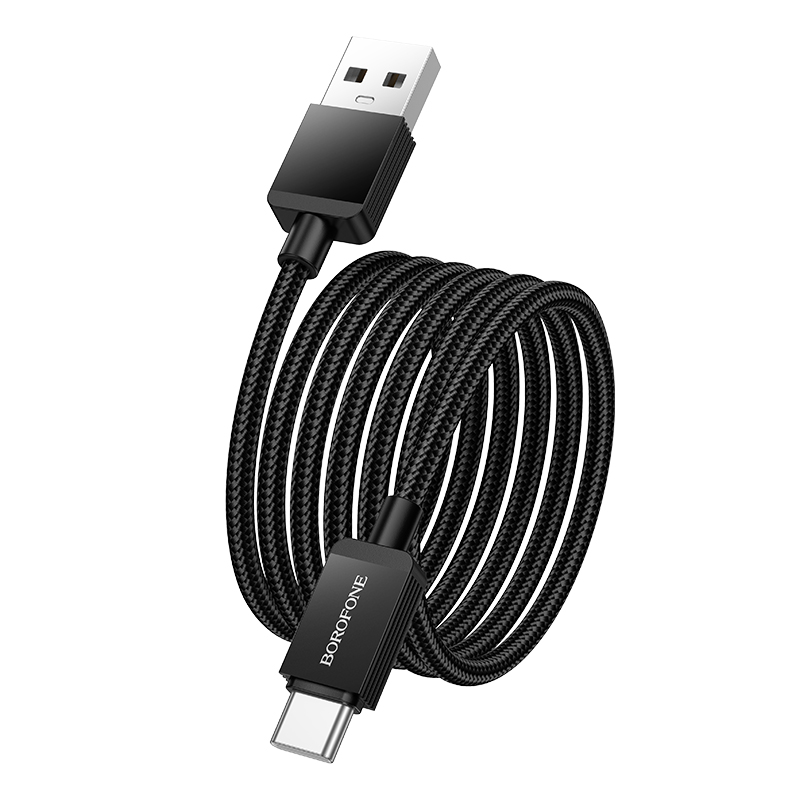 Кабель USB BOROFONE BX120 Placer USB - Type-C, 3A, 1 м, черный фото