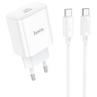 Сетевое зарядное устройство HOCO C76A Pro Majestic 1xUSB-C с Кабелем Type-C - Type-C, 30W, белый фото