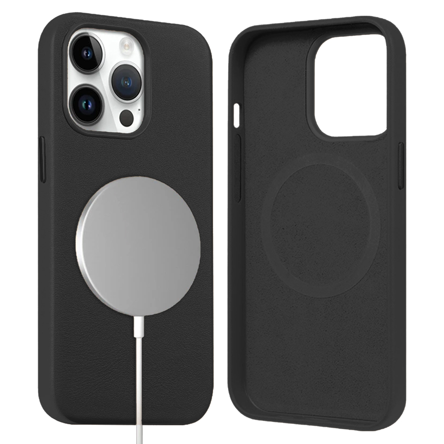 Чехол Leather Case MagSafe для iPhone 13 Pro 6.1", черный (1) фото