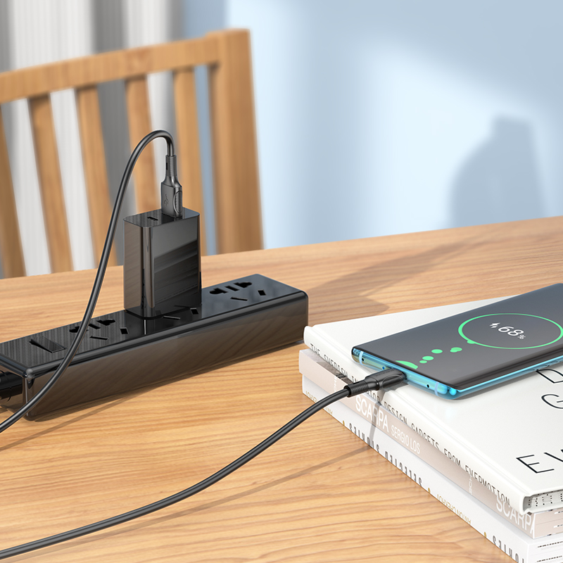 Кабель USB BOROFONE BX80 USB - Type-C, 3A, 1 м, черный фото