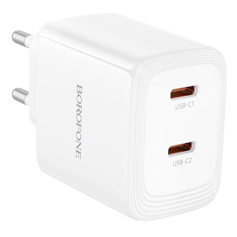 Сетевое зарядное устройство BOROFONE BN31 Cargador 2xUSB-C, 45W, белый фото