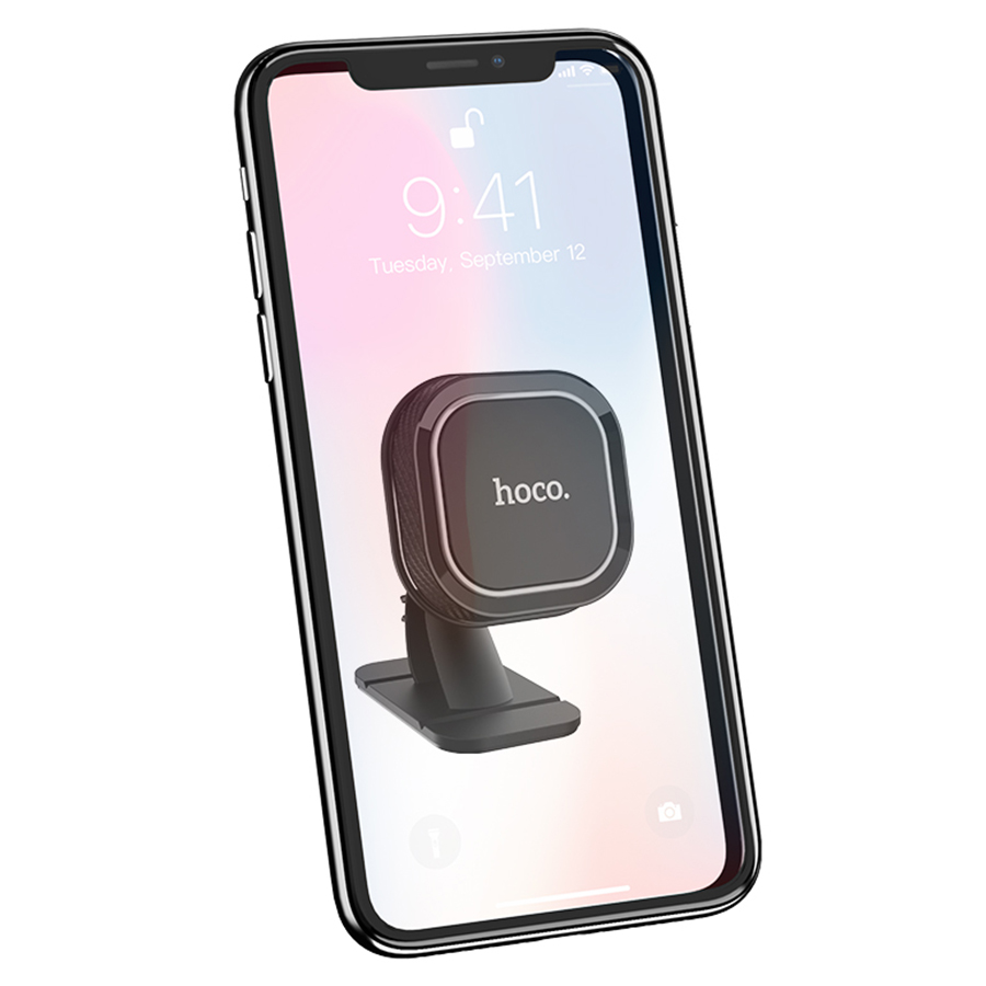 Автомобильный держатель HOCO CA53 Intelligent, магнитный, на приборную панель, черный+серый фото