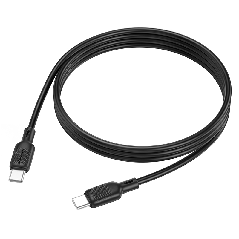 Кабель USB-C BOROFONE BX113 Lenny Type-C - Type-C, 3A, 60W, 1 м, черный фото