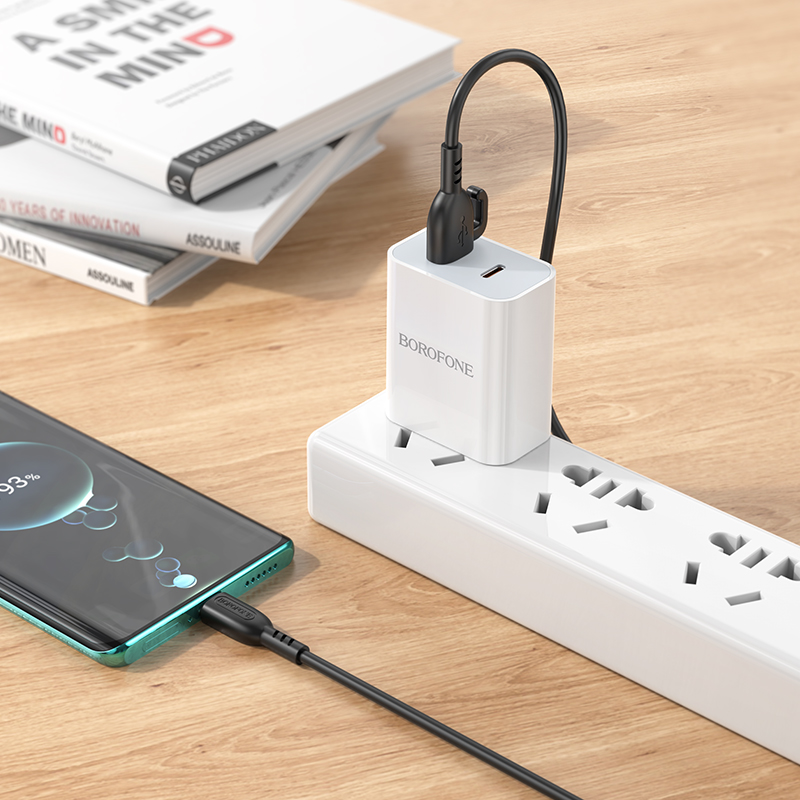 Кабель USB BOROFONE BX91 Symbol USB - Type-C, 3A, 1 м, черный фото