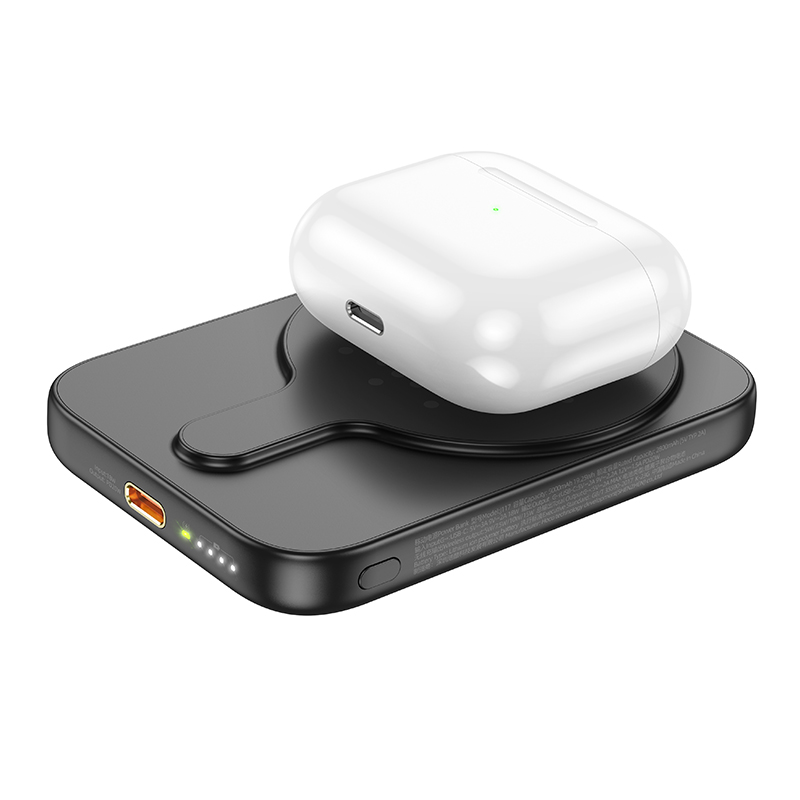 Портативный аккумулятор HOCO J117 Esteem, с беспроводной зарядкой, 20W, 5000 мА⋅ч, черный фото