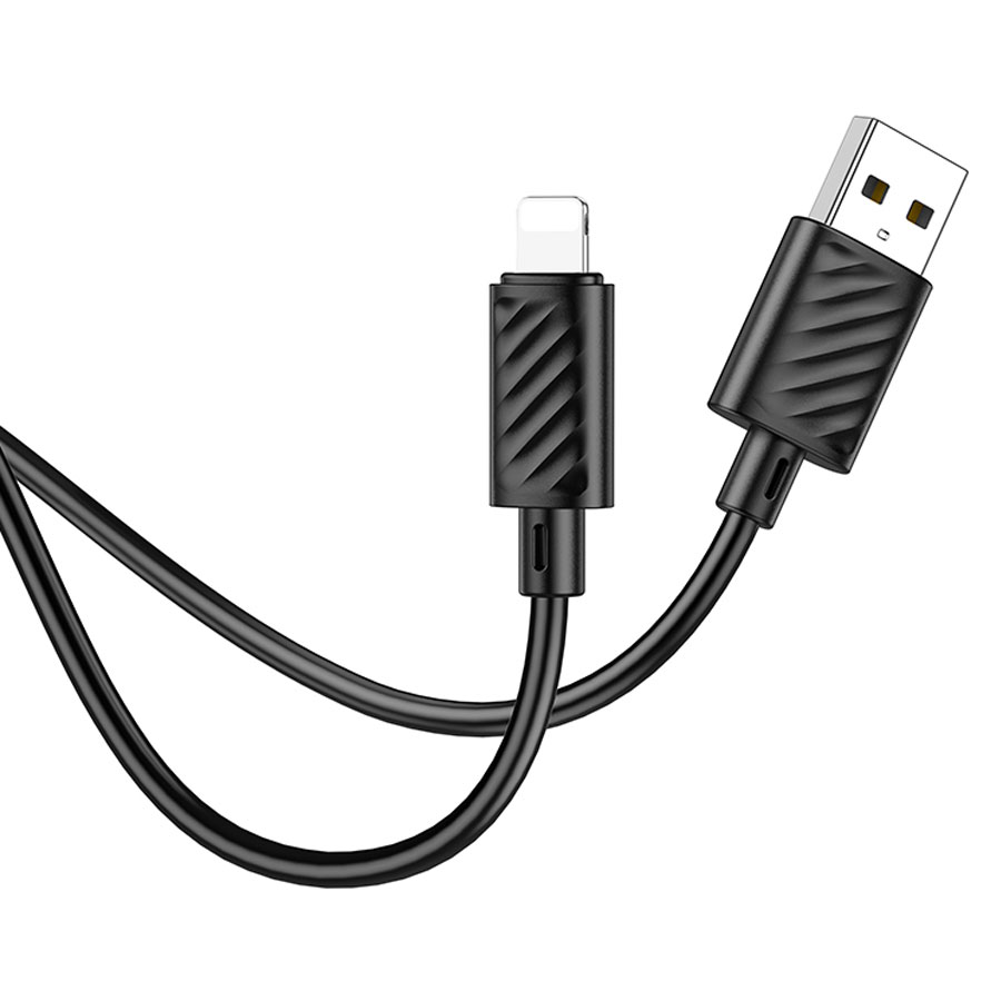 Кабель USB HOCO X88 Gratified USB - Lightning, 2.4А, 1 м, черный фото
