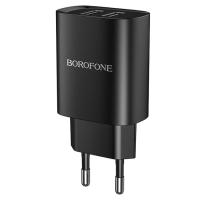 Сетевое зарядное устройство BOROFONE BN2 super fast 2xUSB, 2.1A, черный фото