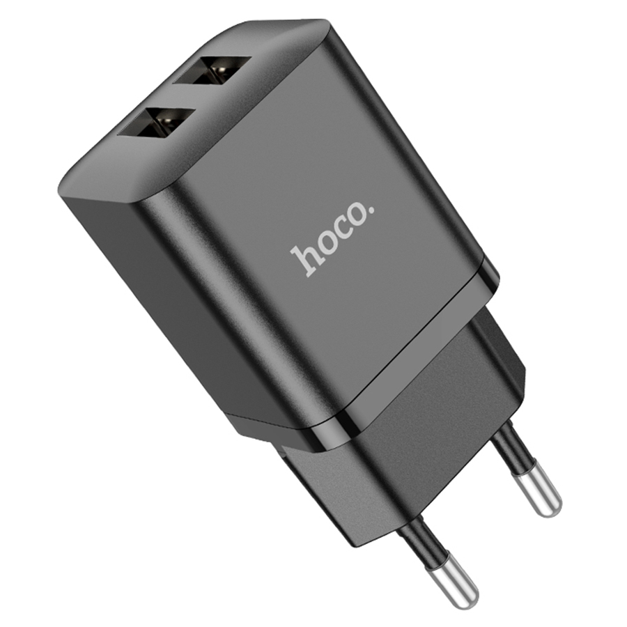 Сетевое зарядное устройство HOCO N25 Maker 2xUSB, 2.1A, 10W, черный фото
