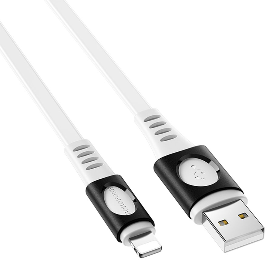 Кабель USB BOROFONE BX35 Carib USB - Lightning, 2.4А, 1 м, белый фото
