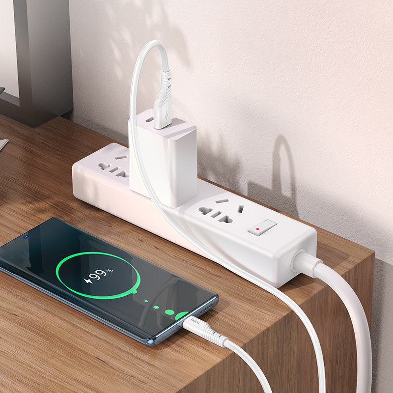 Кабель USB HOCO X97 Crystal USB - Type-C, 3A, 1 м, белый фото