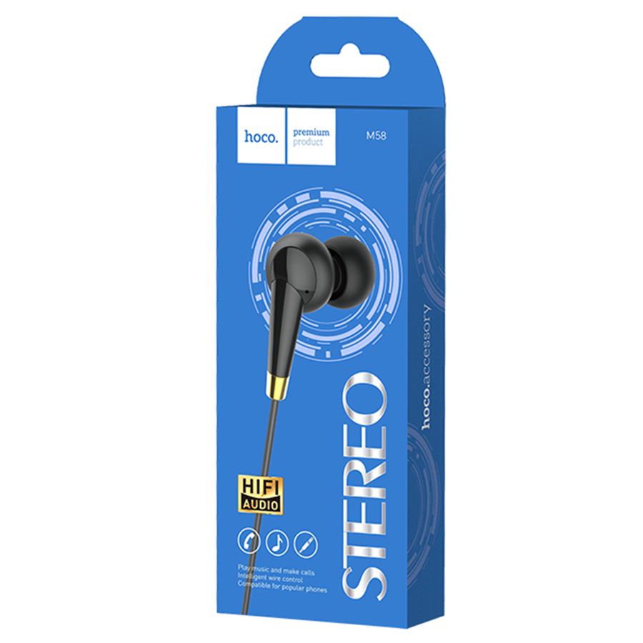 Проводные наушники HOCO M58 Amazing, Jack 3.5mm, 1.2 м, черный фото