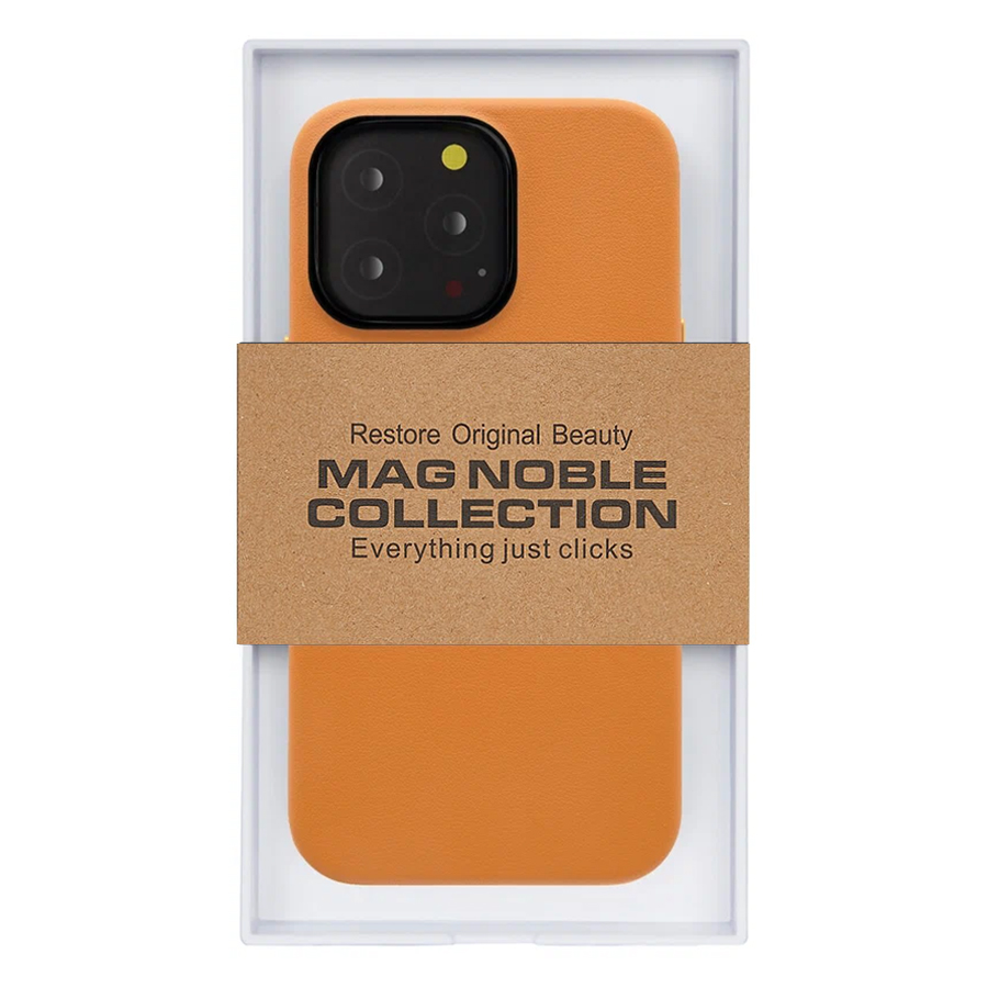 Чехол Leather Case with MagSafe KZDOO Mag Noble Collection для iPhone 14 6.1", оранжевый (2) фото