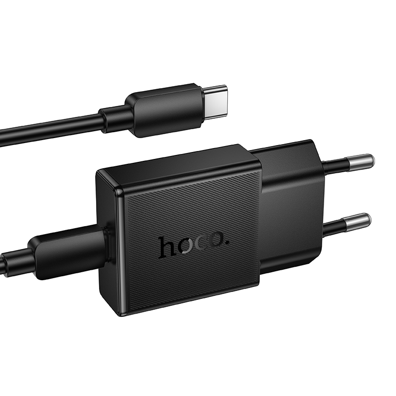 Сетевое зарядное устройство HOCO N74 Speed 1xUSB-C с Кабелем Type-C - Type-C, 25W, черный фото