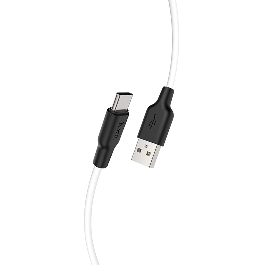 Кабель USB HOCO X21 Plus Silicone USB - Type-C, 3A, 2 м, белый+черный фото