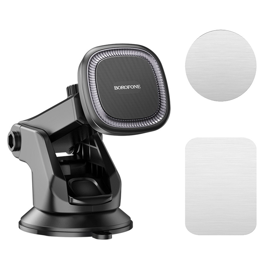 Автомобильный держатель BOROFONE BH97 NT Ice, магнитный, на приборная панель/лобовое стекло, черный+серый фото