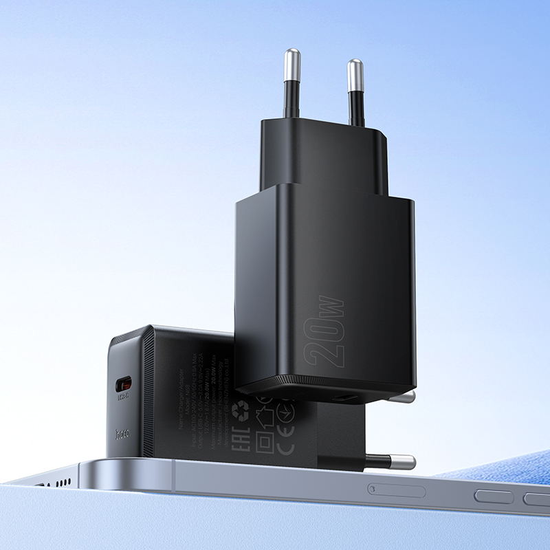 Сетевое зарядное устройство HOCO N68 Nuevo 1xUSB-C, 20W, черный фото