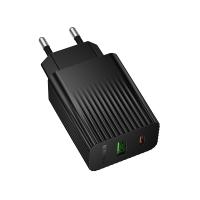 Сетевое зарядное устройство BOROFONE BAS74A Source 1xUSB + 1xUSB-C, 3A, 20W, черный фото