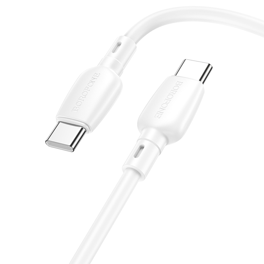 Кабель USB-C BOROFONE BX93 Super power Type-C - Type-C, 3A, 60W, 1 м, белый фото