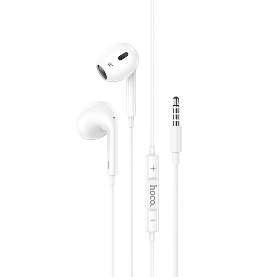 Проводные наушники HOCO M1 Max crystal, Jack 3.5mm, 1.2 м, белый фото