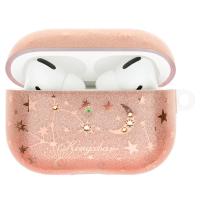 Чехол силиконовый Kingxbar Swarovski для Airpods Pro, розовые блестки, созвездие (28) фото